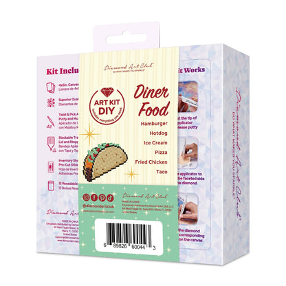 Mini Dazzles™ - 50s Diner Food: Square With 23 Colors Including 2 ABs and 1 Iridescent Diamond and 20 Fairy Dust Diamonds / 3,156 / 4" x 6" (10.2cm x 15.2cm)