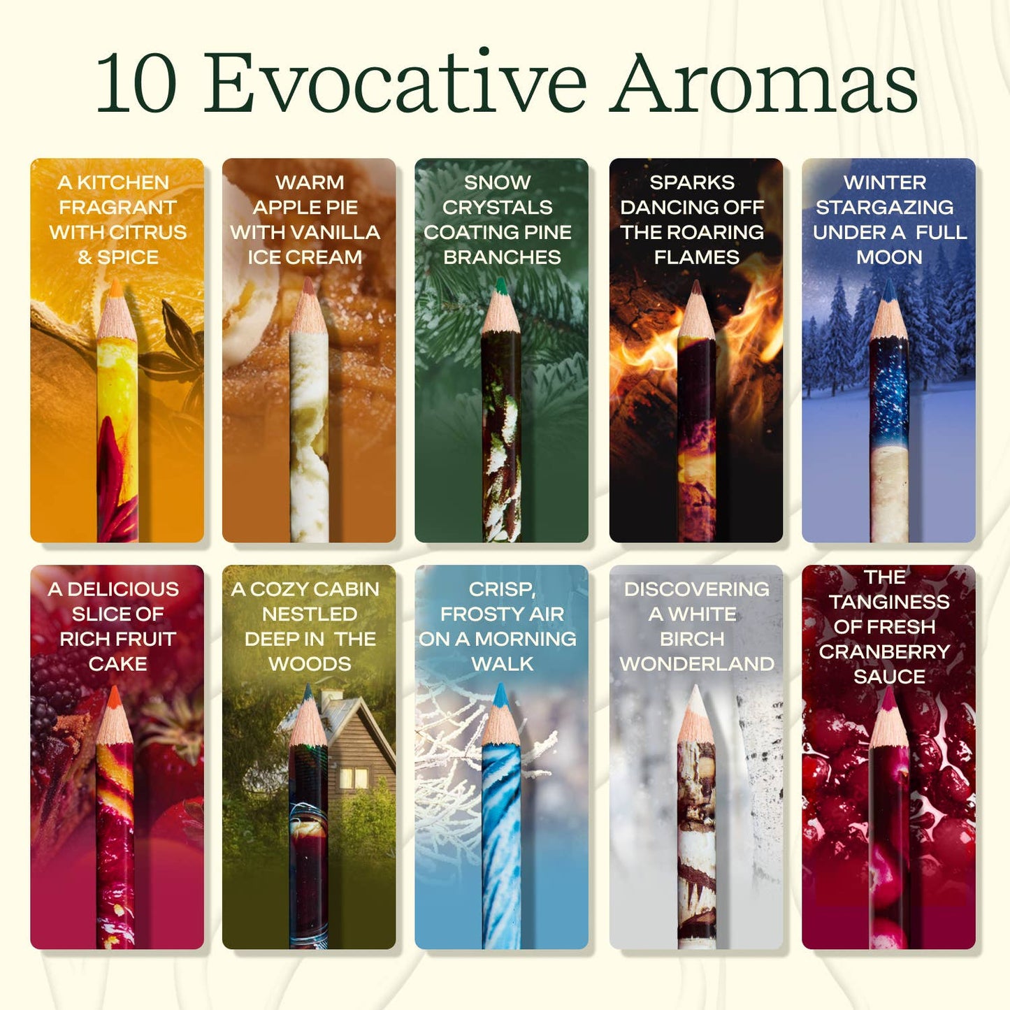 Rub & Sniff Scented Colored Pencils - 10-pk - Winter Edition