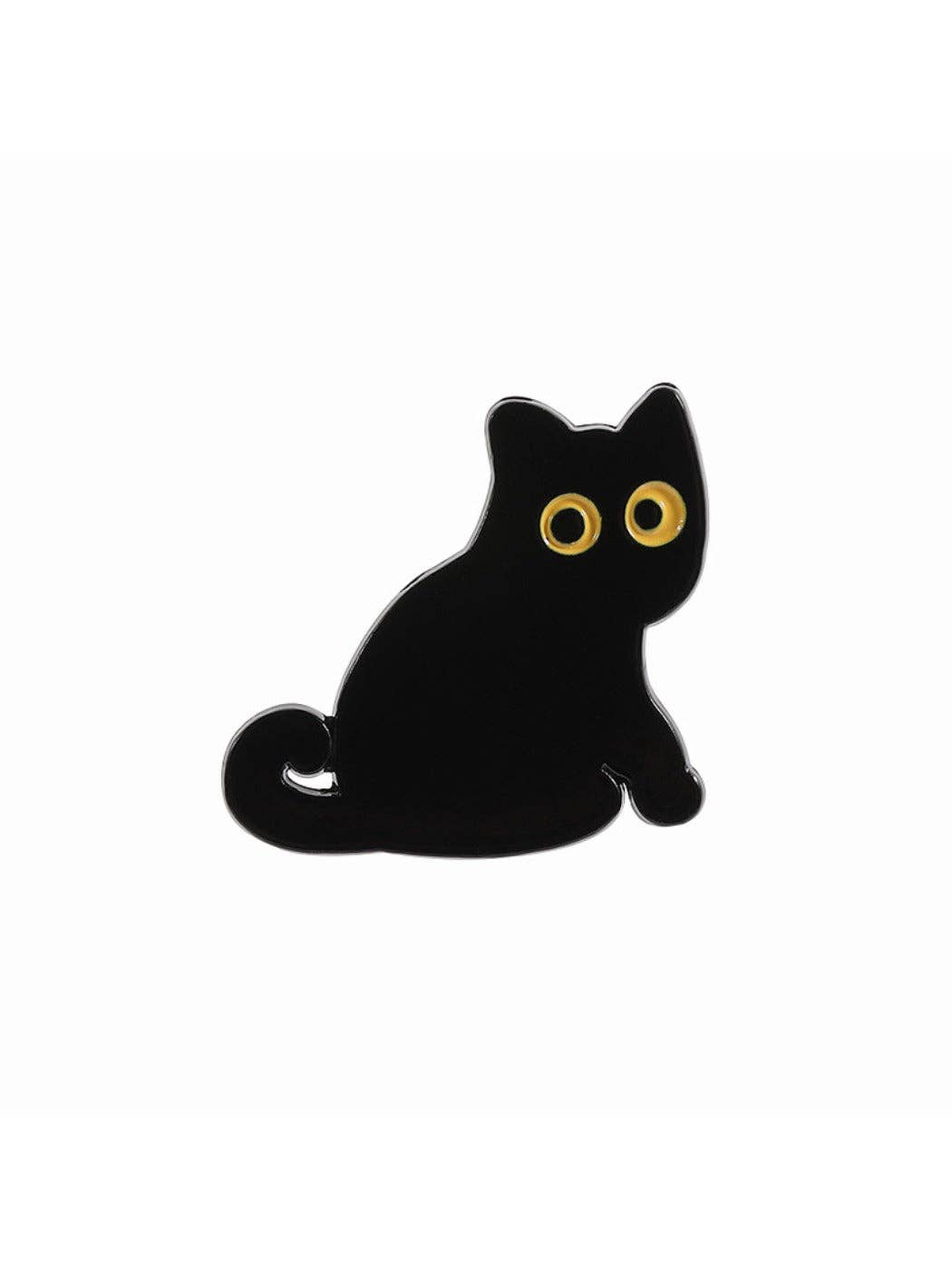 Pinori - Yellow Eyes Cute Black Cat Brooch: D