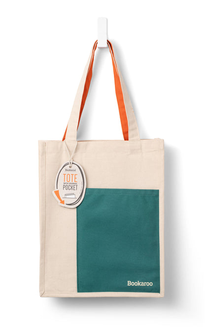 Bookaroo Tote Bag: Teal & Orange