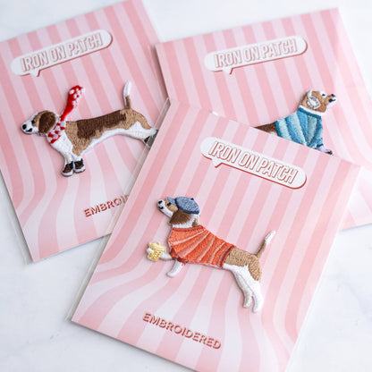 Dog Patches - Iron on Patch : Coffee connoisseur