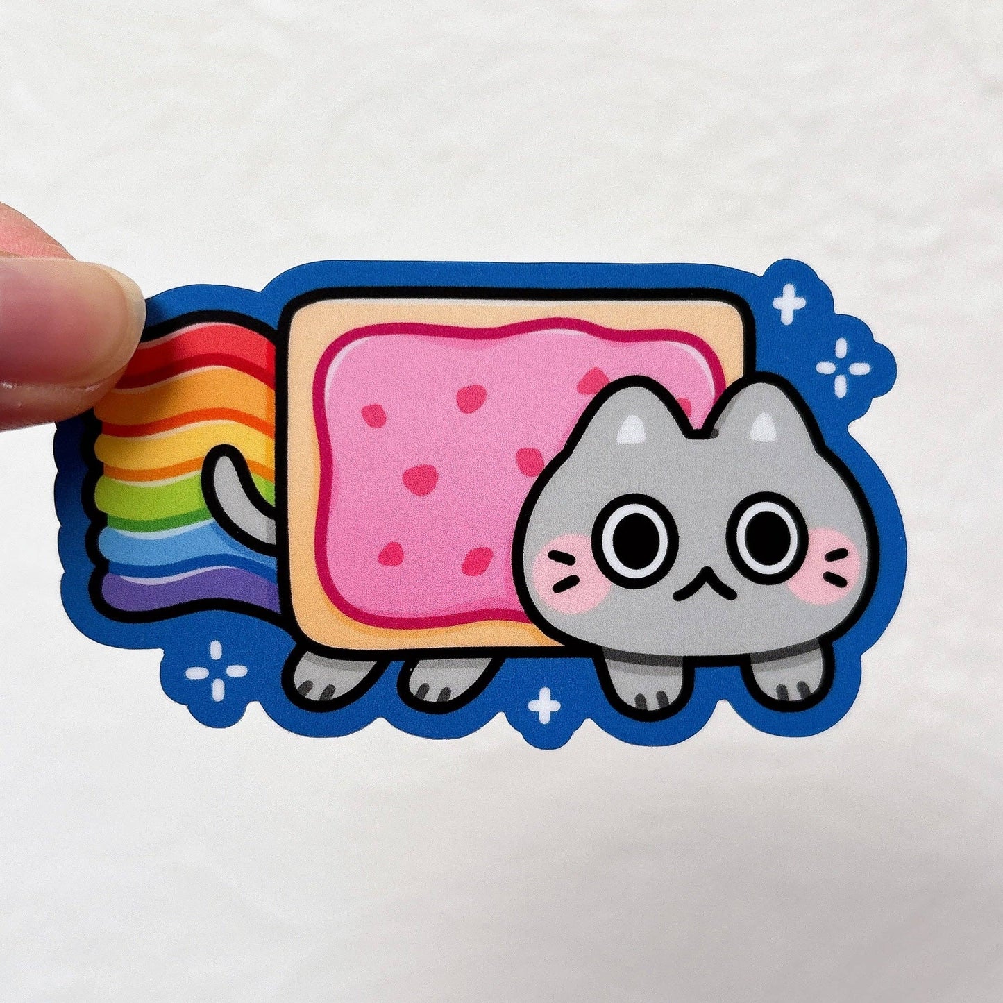 Cute Cat Meme Heavy Duty Waterproof Vinyl Diecut Stickers: Iced Coffee Cat