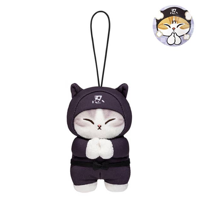 Mofusand Ninja Nyan Mascot Plush Key - Blue Ninja