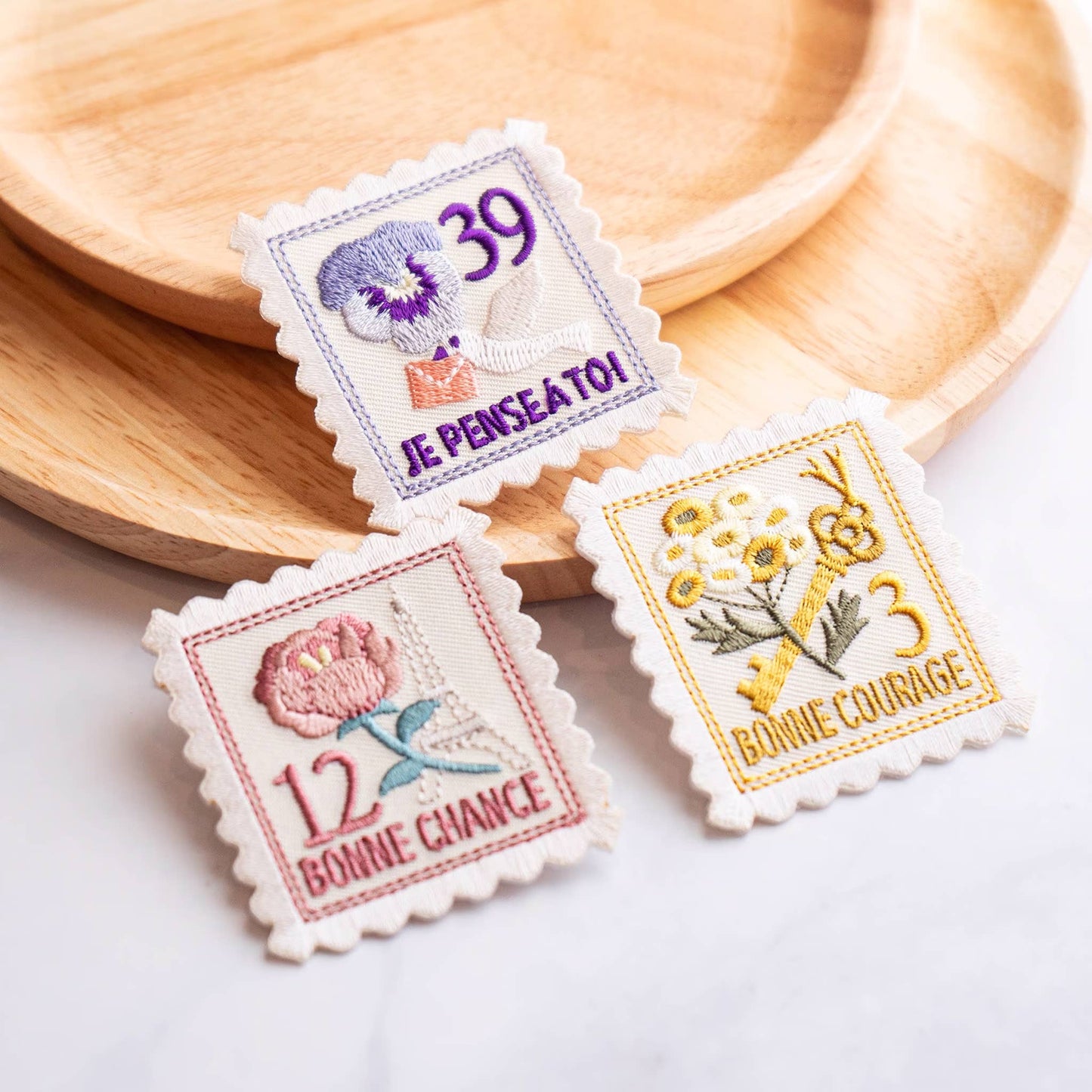 Vintage Stamps Patches - Iron on Patch: Peace Dove Stamp