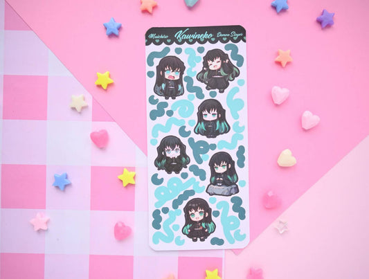 Muichiro demon slayer anime manga sticker sheet : Matte paper