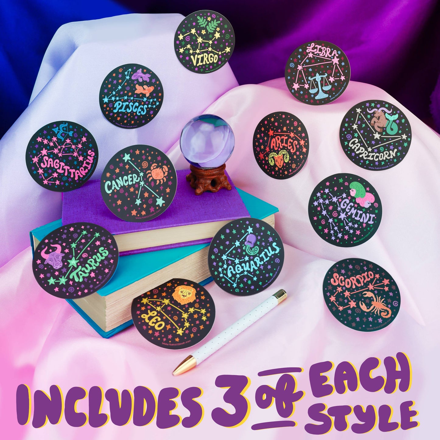 Holographic Zodiac Constellation Bundle Set