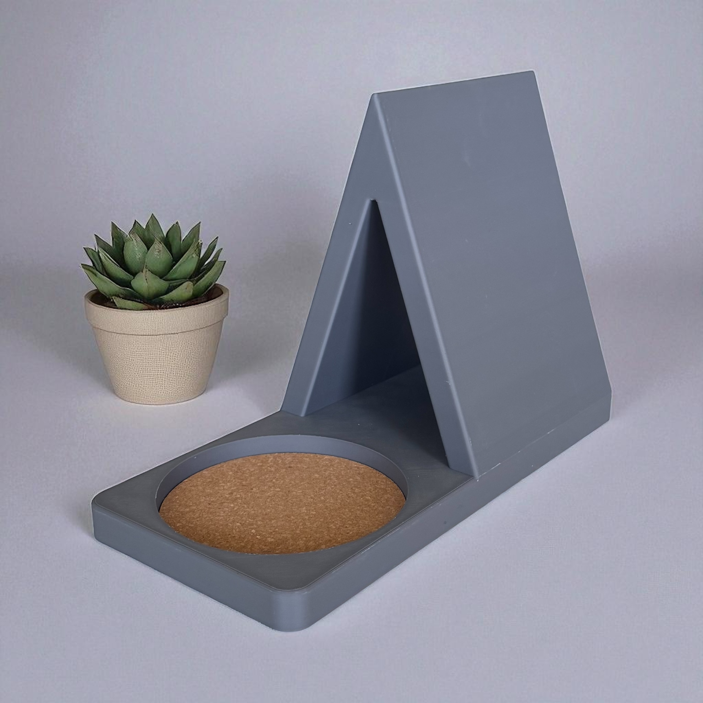 Book Stand Place Holder with Coaster: White