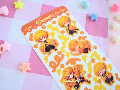 Zenitsu demon slayer anime manga sticker sheet : Matte paper