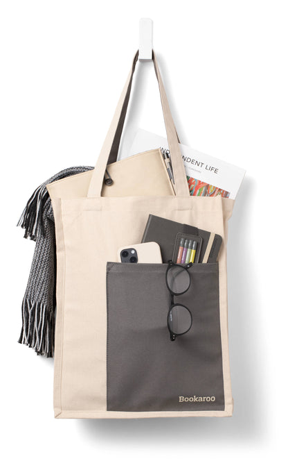 Bookaroo Tote Bag: Teal & Orange