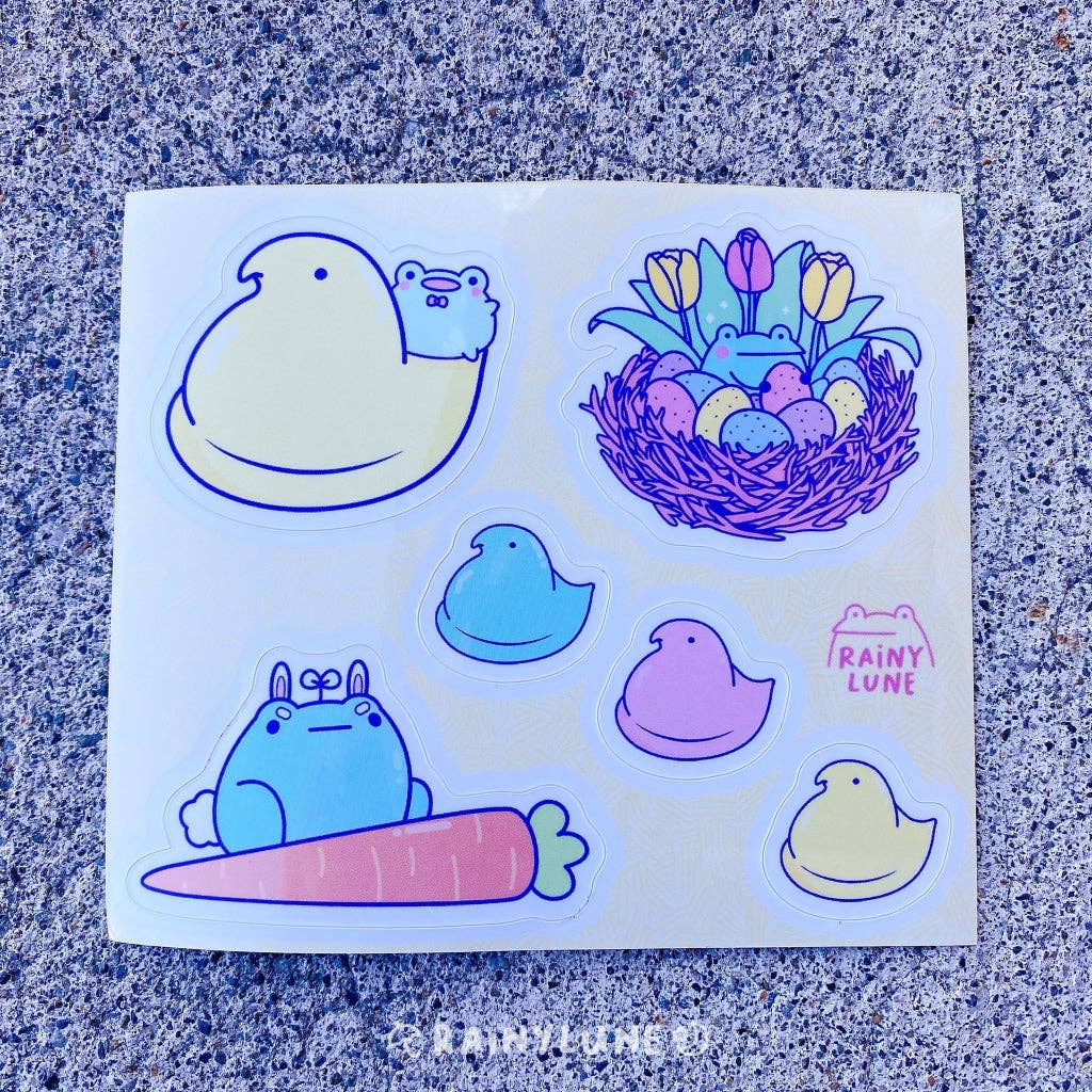 Easter Frogs Sticker Sheet