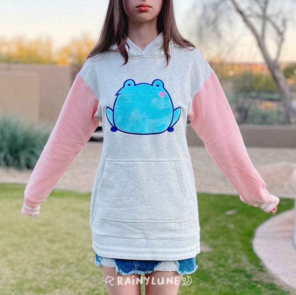 Son the Frog Tongue Hoodie Dress - Pink: L