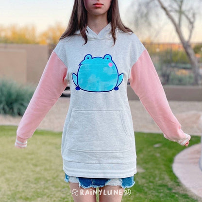 Son the Frog Tongue Hoodie Dress - Pink: L