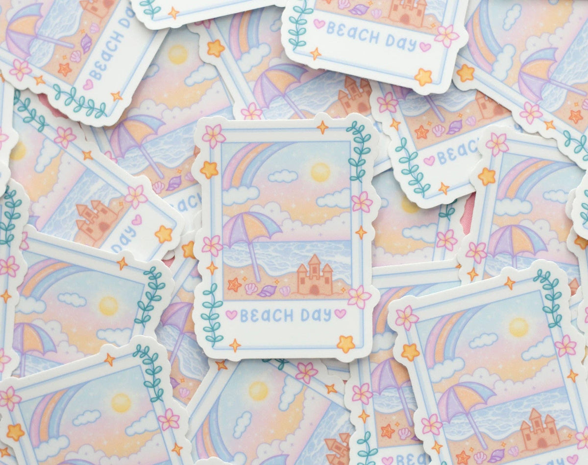 Beach Pinterest Sticker Beach Photograph Sticker – Wee Folktales