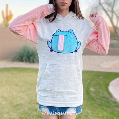 Son the Frog Tongue Hoodie Dress - Pink: L