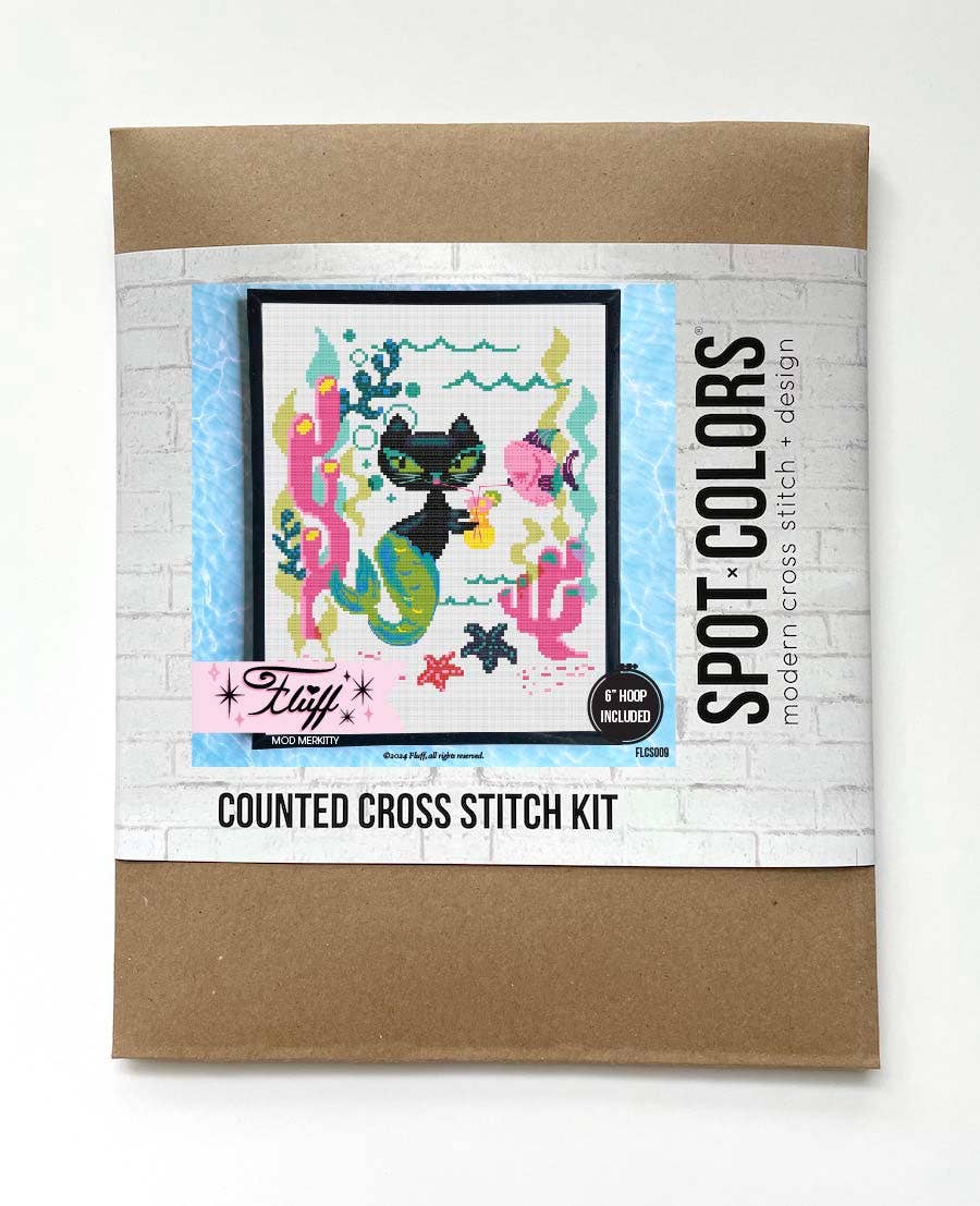 Mod Merkitty by Fluff Counted Cross Stitch Kit