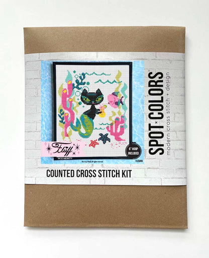 Mod Merkitty by Fluff Counted Cross Stitch Kit