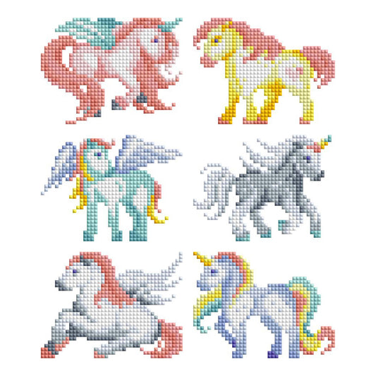 Mini Dazzles™ - Magical Ponies: Square With 18 Colors Including 2 ABs and 16 Fairy Dust Diamonds / 4,079 / 4" x 6" (10.2cm x 15.2cm)