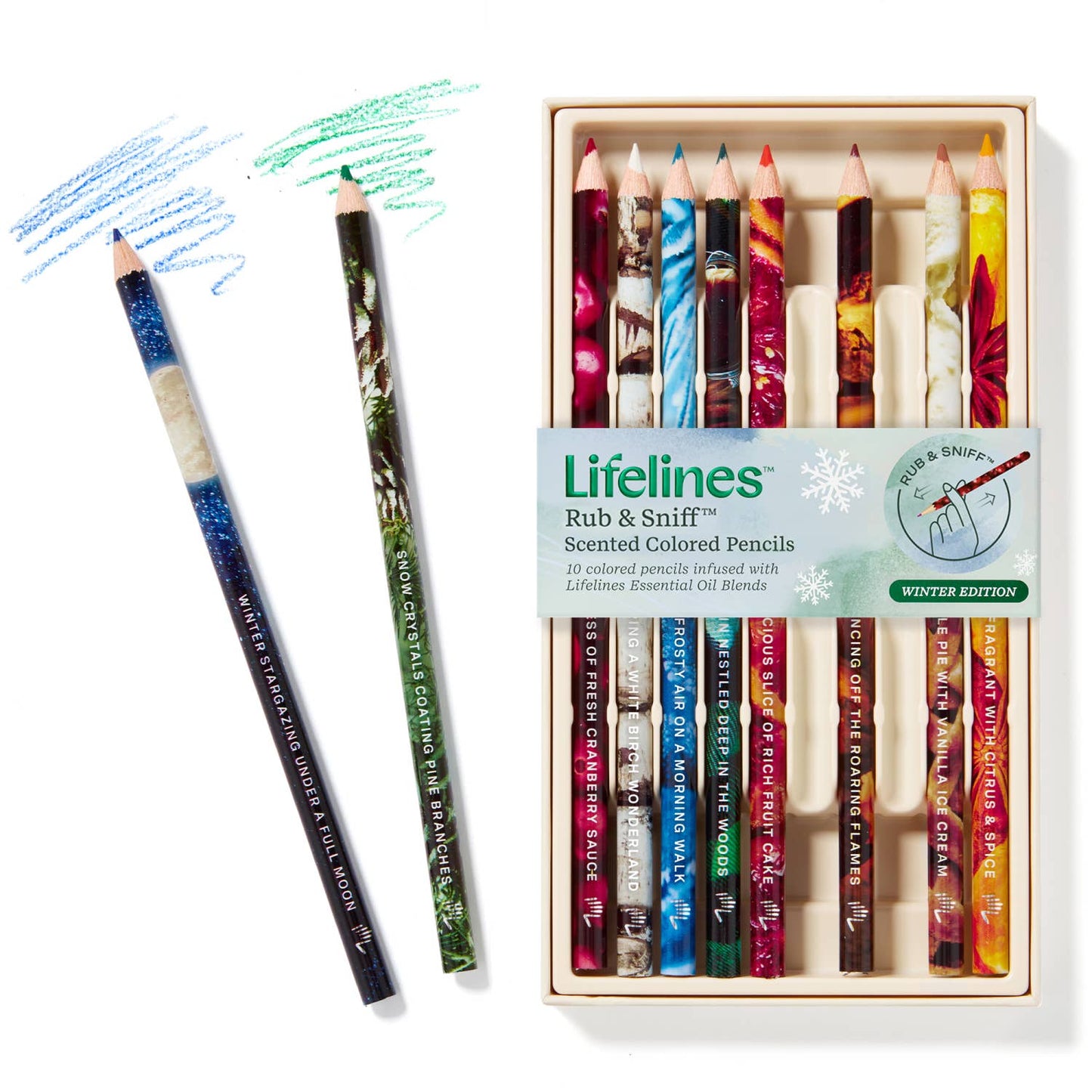 Rub & Sniff Scented Colored Pencils - 10-pk - Winter Edition