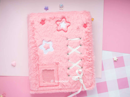 Cute plush A5 binder with inserts can fit 80 photocards: Purple