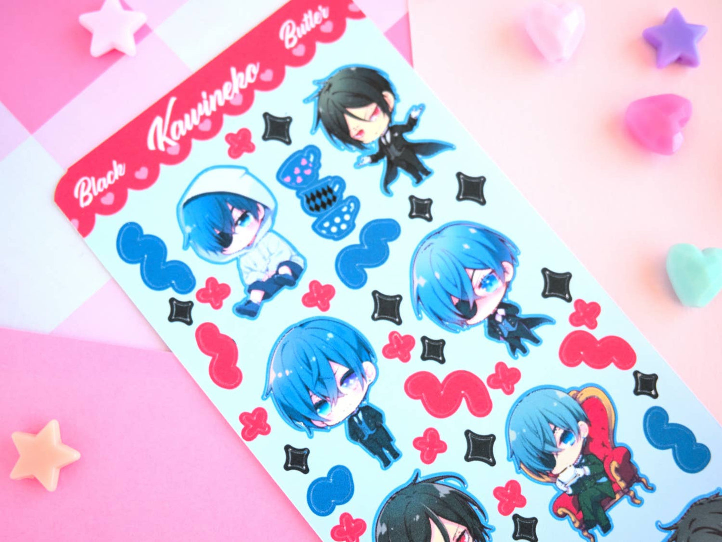 Black butler anime manga sticker sheet: Matte paper