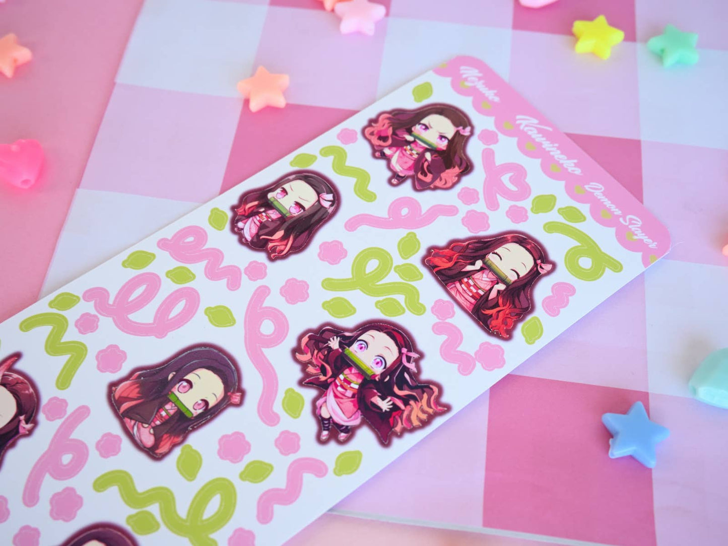 Nezuko demon slayer anime manga sticker sheet : Matte paper