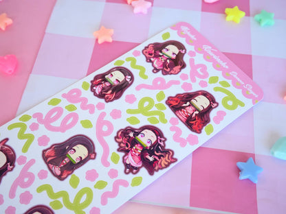 Nezuko demon slayer anime manga sticker sheet : Matte paper