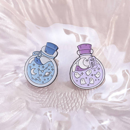 Pinori - Whimsical Potion Planet Enamel Pin: Purple