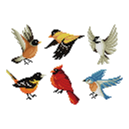 Mini Dazzles™ - Birds: Square With 17 Colors Including 1 AB and 16 Fairy Dust Diamonds / 2,947 / 4" x 6" (10.2cm x 15.2cm)