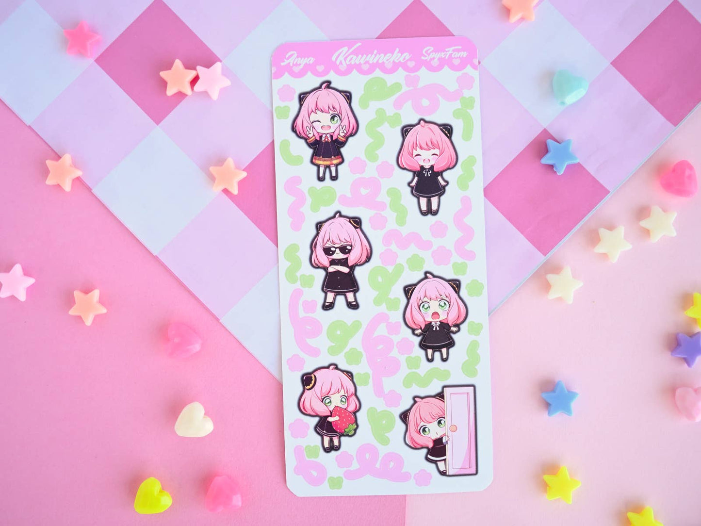 Anya spyxfamily anime manga sticker sheet: Matte paper