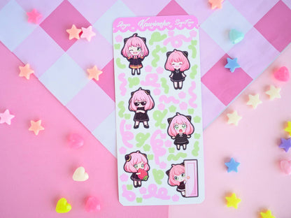 Anya spyxfamily anime manga sticker sheet: Matte paper