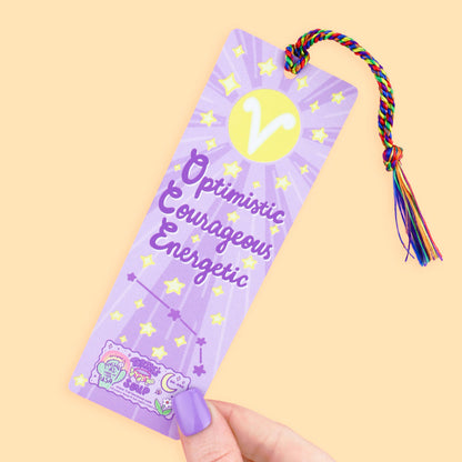 Aries Zodiac Bookish Horoscope Bookmark with Tassel