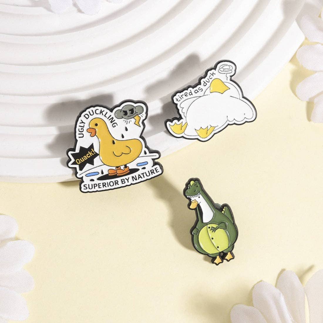 Pinori - Playful Character Enamel Pin: YLWRED