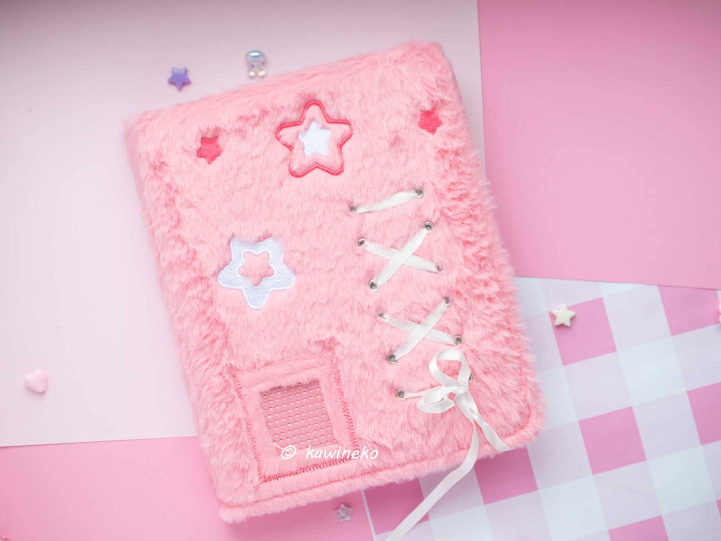 Cute plush A5 binder with inserts can fit 80 photocards: Purple