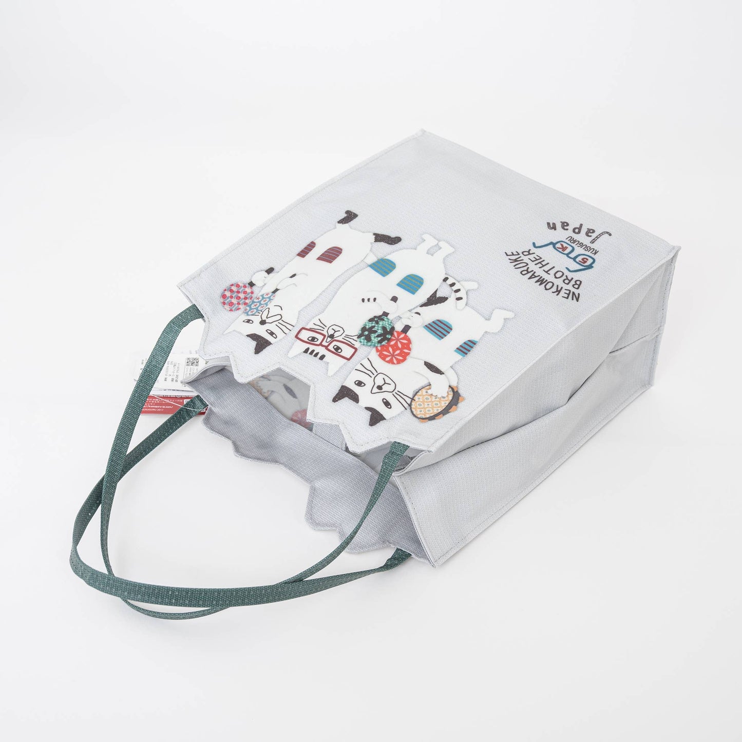 Whimsical "Nekomaruke Brother" Waterproof Mini Tote - Kusugu: White