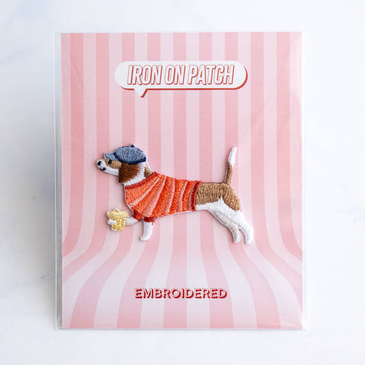 Dog Patches - Iron on Patch : Coffee connoisseur