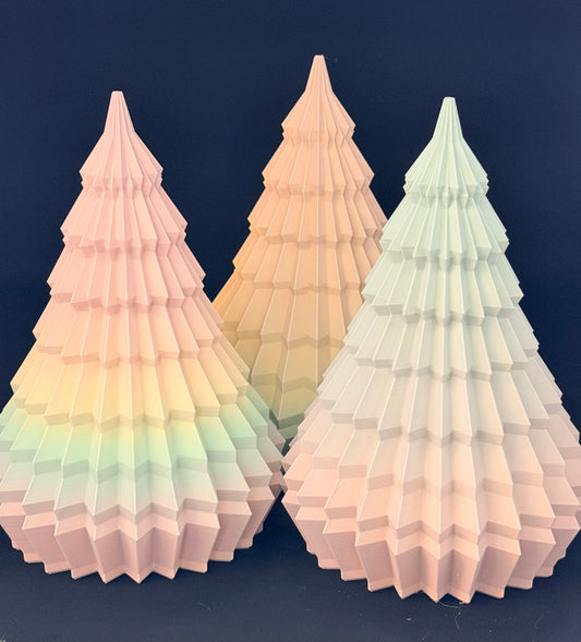 Pastel Rainbow Christmas Trees