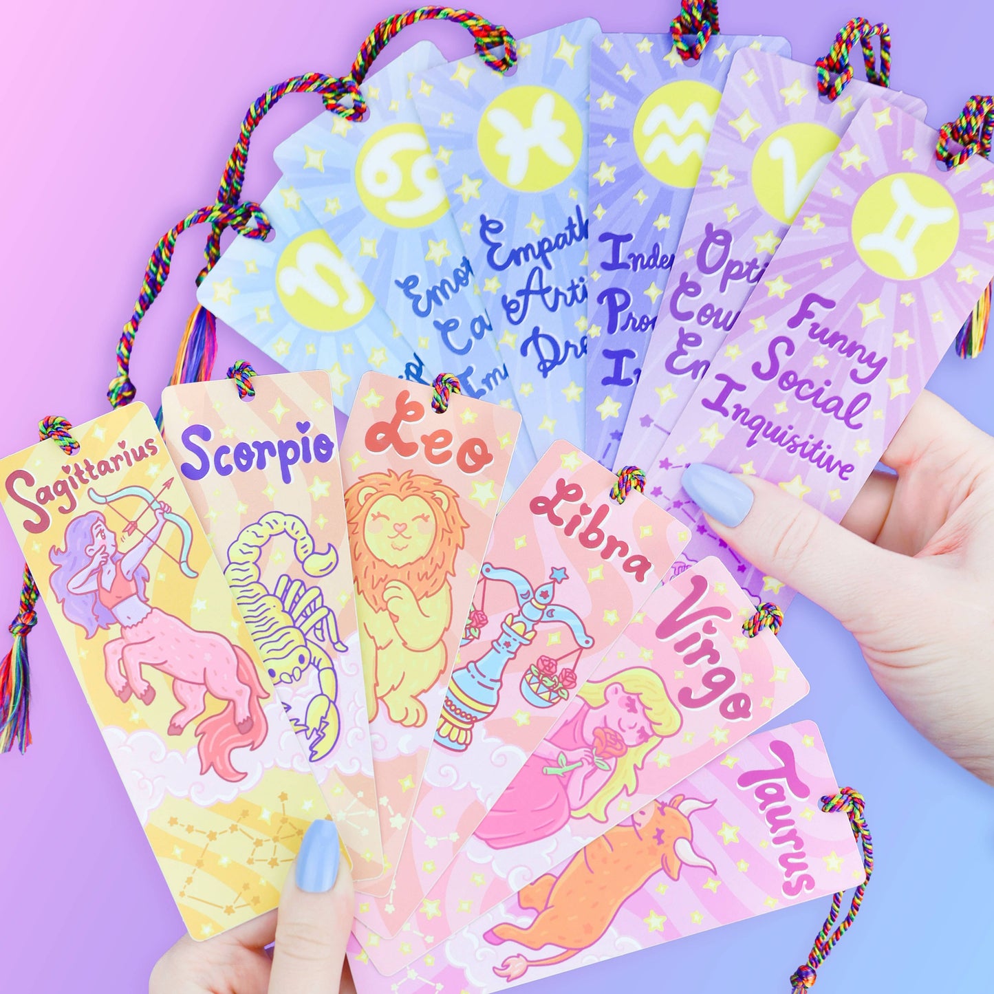 Aquarius Zodiac Bookish Horoscope Bookmark with Tassel