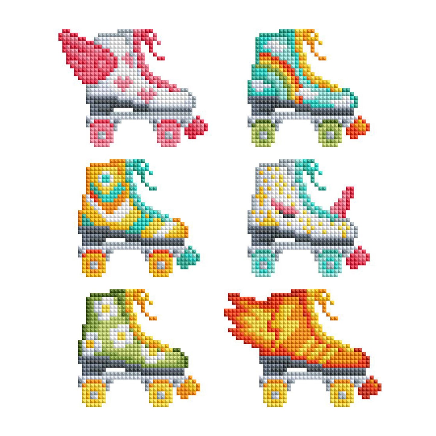 Mini Dazzles™ - Roller Skates: Square With 19 Colors Including 1 AB and 18 Fairy Dust Diamonds / 3,555 / 4" x 6" (10.2cm x 15.2cm)