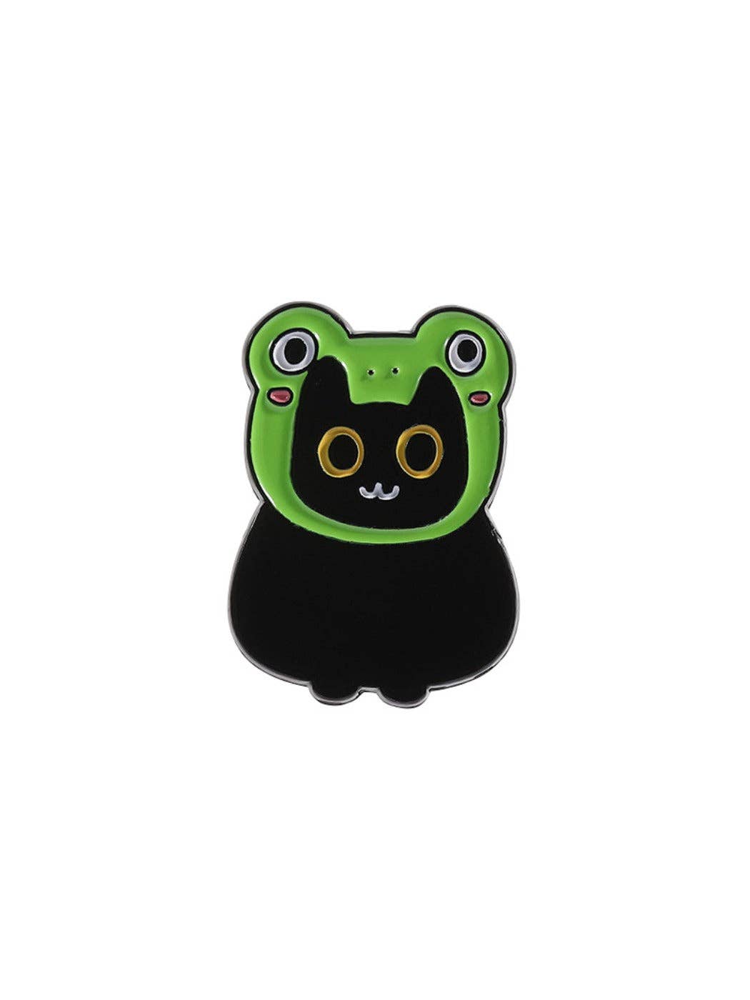 Pinori - Yellow Eyes Cute Black Cat Brooch: D
