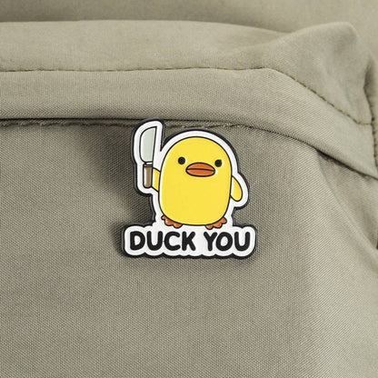 Pinori Funny Duck Enamel Pin: Yellow