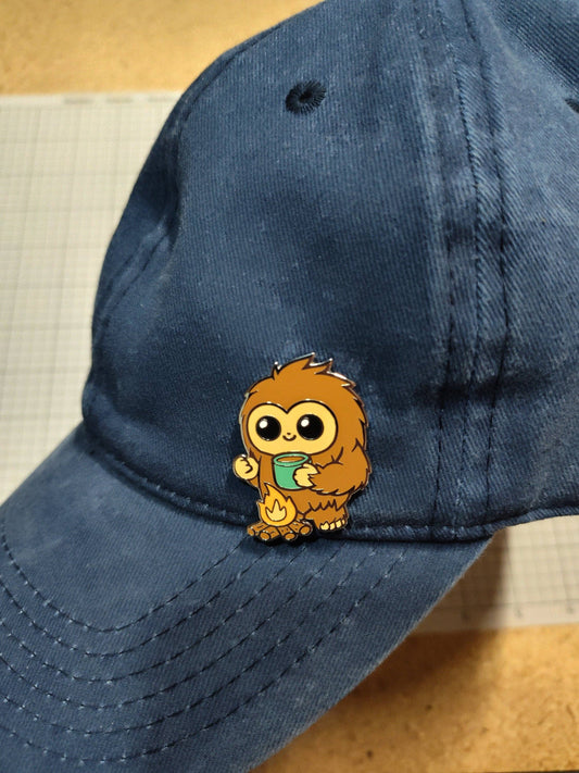 Bigfoot & Coffee  Enamel Pin - Sasquatch Pin