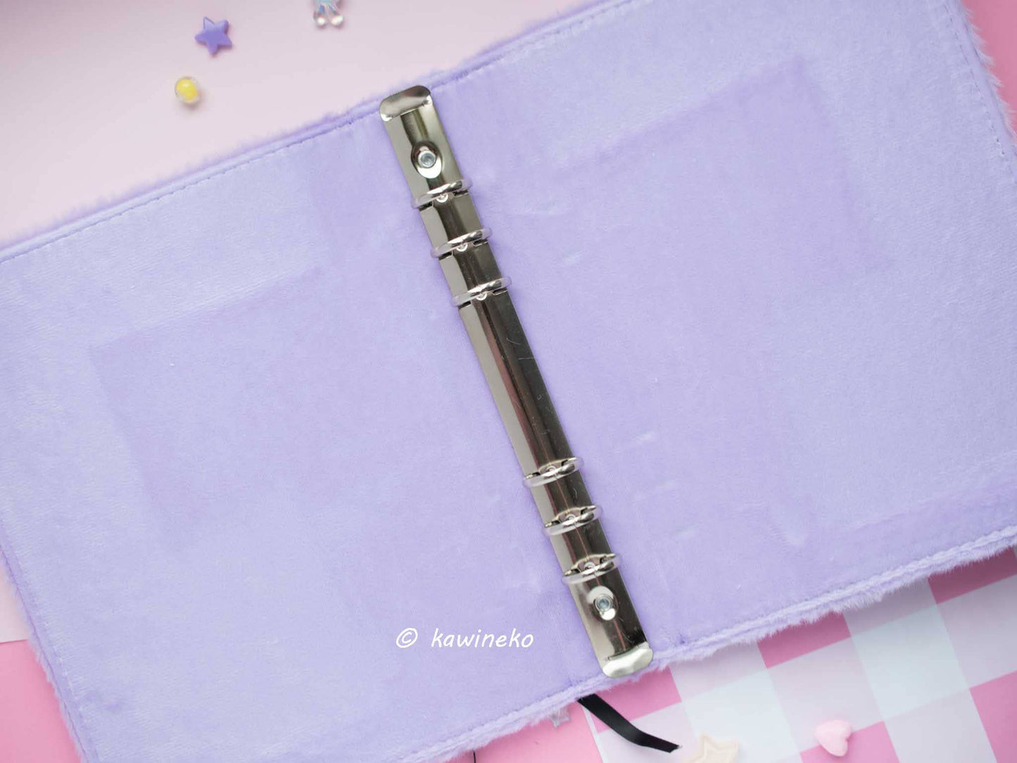 Cute plush A5 binder with inserts can fit 80 photocards: Purple