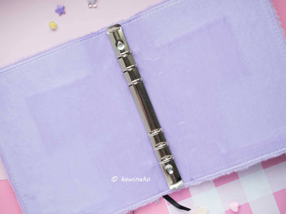 Cute plush A5 binder with inserts can fit 80 photocards: Purple