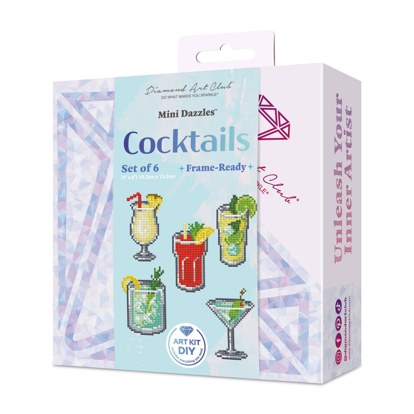 Mini Dazzles™ - Cocktails: Square With 19 Colors Including 1 AB and 18 Fairy Dust Diamonds / 3,760 / 4" x 6" (10.2cm x 15.2cm)