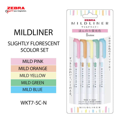 ZEBRA MILD LINER HIGHLIGHTER 5COLOR SET: NATURAL COLOR SET