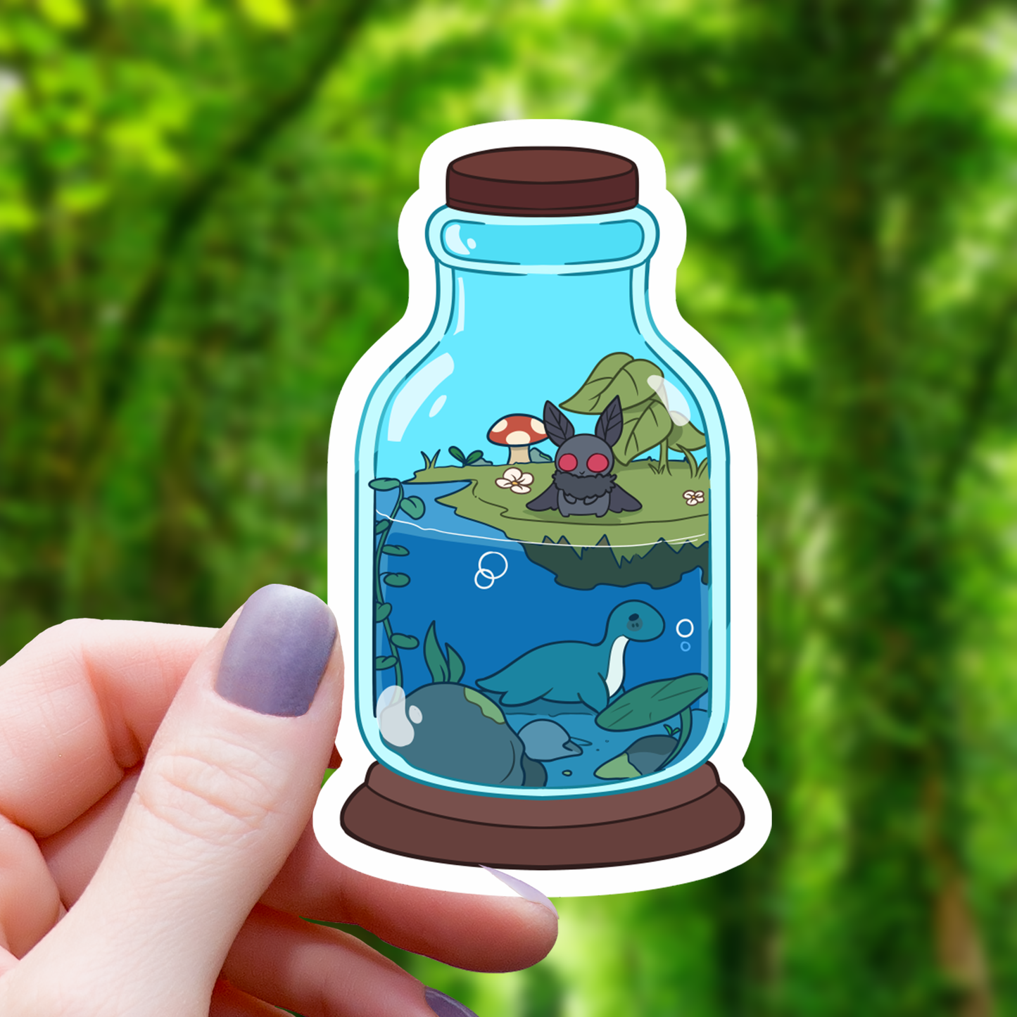 Cryptid Terrarium Sticker- 3"