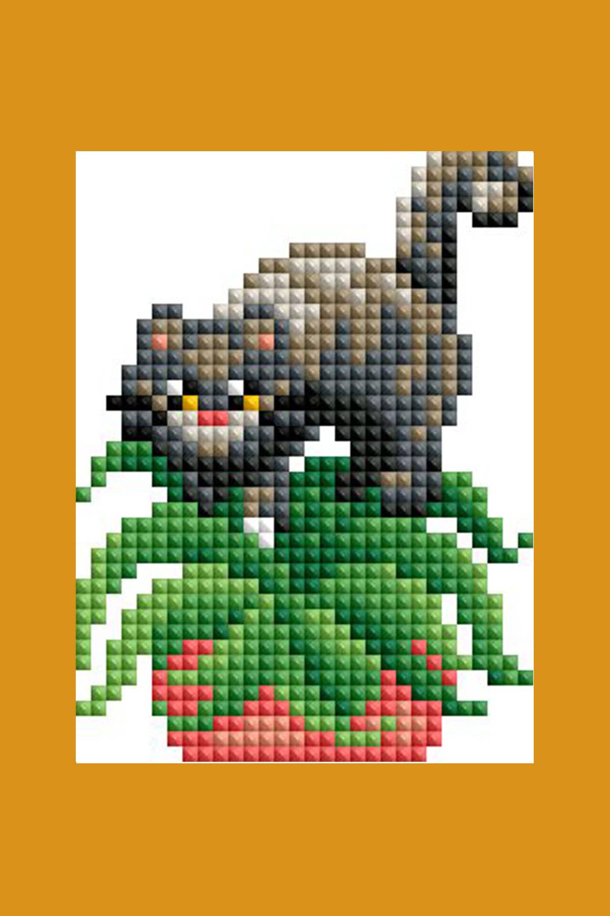 Mini Dazzles™ - Cats with Plants: Square With 22 Colors Including 4 ABs and 18 Fairy Dust Diamonds / 5,095 / 4" x 6" (10.2cm x 15.2cm)