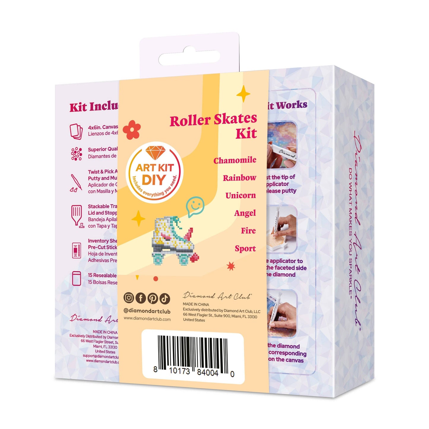 Mini Dazzles™ - Roller Skates: Square With 19 Colors Including 1 AB and 18 Fairy Dust Diamonds / 3,555 / 4" x 6" (10.2cm x 15.2cm)