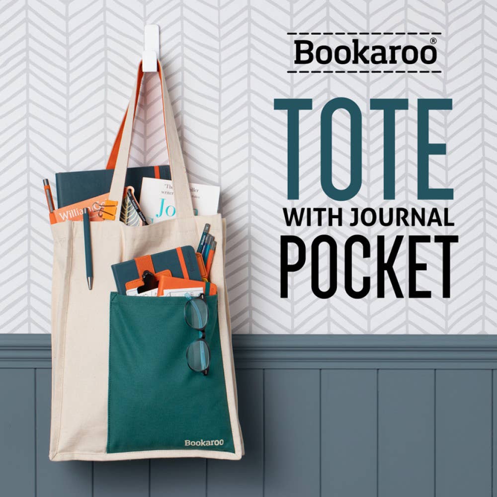 Bookaroo Tote Bag: Teal & Orange