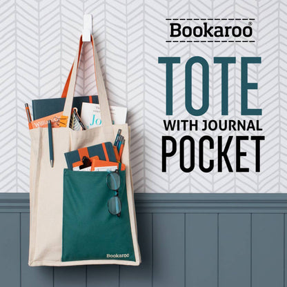 Bookaroo Tote Bag: Teal & Orange